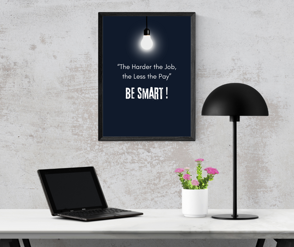 "Be Smart" Motivational Wall Art – Work Smarter Not Harder Quote Print - Image 3