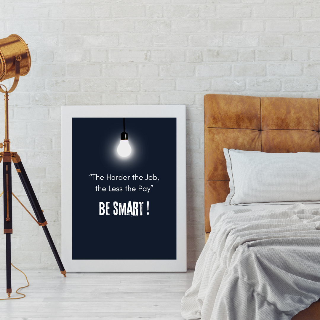 "Be Smart" Motivational Wall Art – Work Smarter Not Harder Quote Print - Image 2