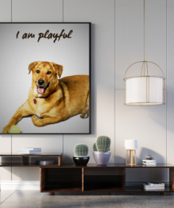 “I Am Playful” – Cute Dog Digital Wall Art Print | Pet Lover Inspirational Quote Decor