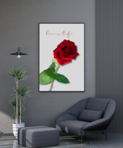 Alternative view of "Love Is Life" – Red Rose Inspirational Quote Wall Art (Digital Download)
