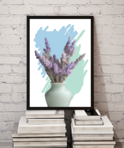Lavender Vase Digital Wall Art – Minimalist Floral Print, Purple Botanical Artwork, Pastel Home Decor, Instant Download