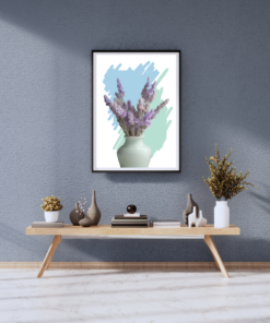 Alternative view of Lavender Vase Digital Wall Art – Minimalist Floral Print, Purple Botanical Artwork, Pastel Home Decor, Instant Download
