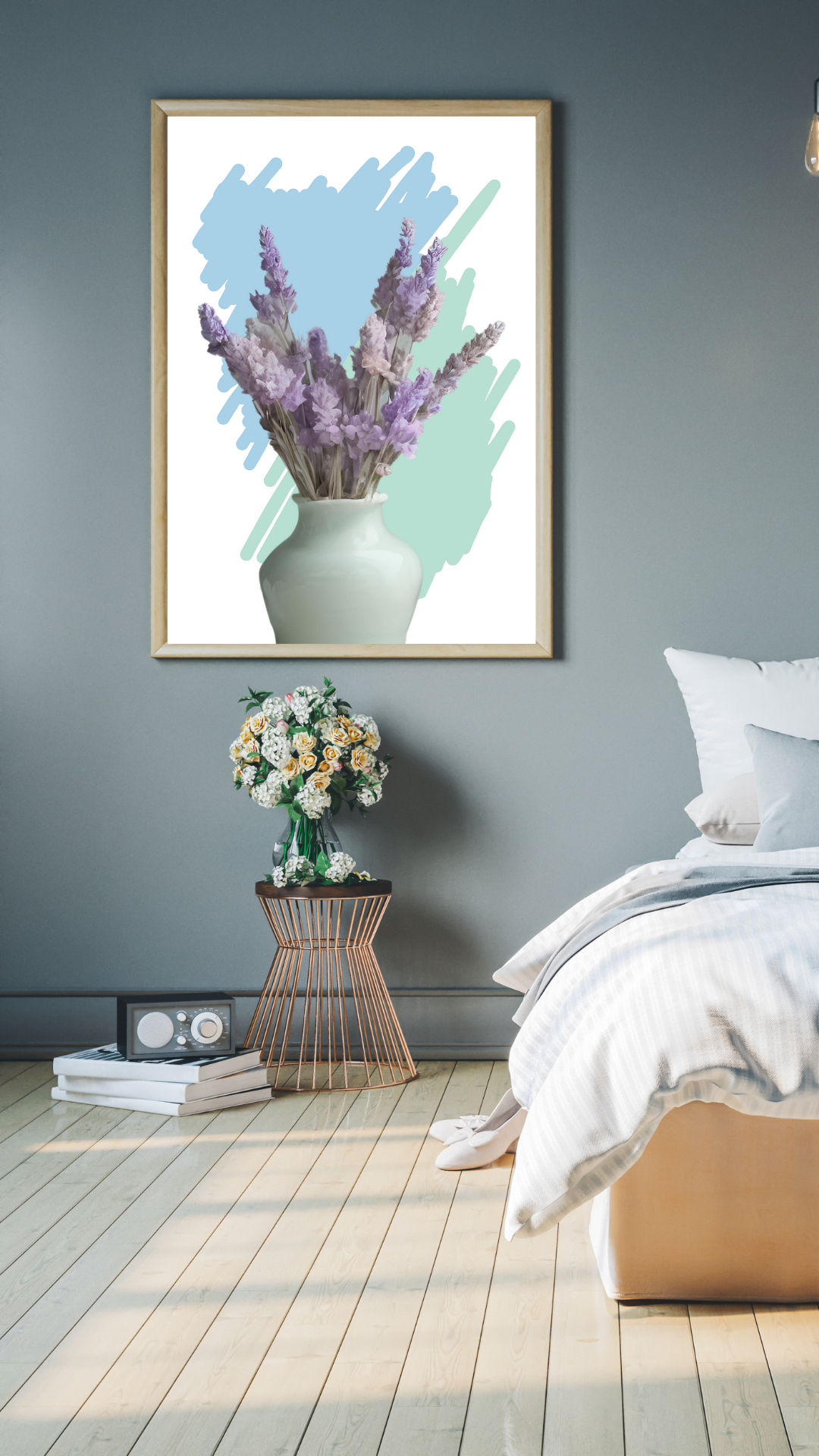 Lavender Vase Digital Wall Art – Minimalist Floral Print, Purple Botanical Artwork, Pastel Home Decor, Instant Download - Image 4