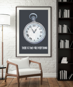 "There Is Time for Everything" – Vintage Clock Inspirational Wall Art Print