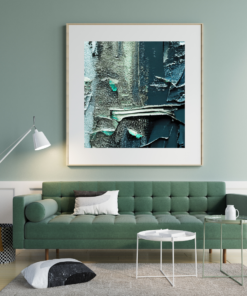 Textured Depth – Abstract Teal & Slate Digital Wall Art