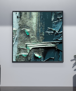 Alternative view of Textured Depth – Abstract Teal & Slate Digital Wall Art