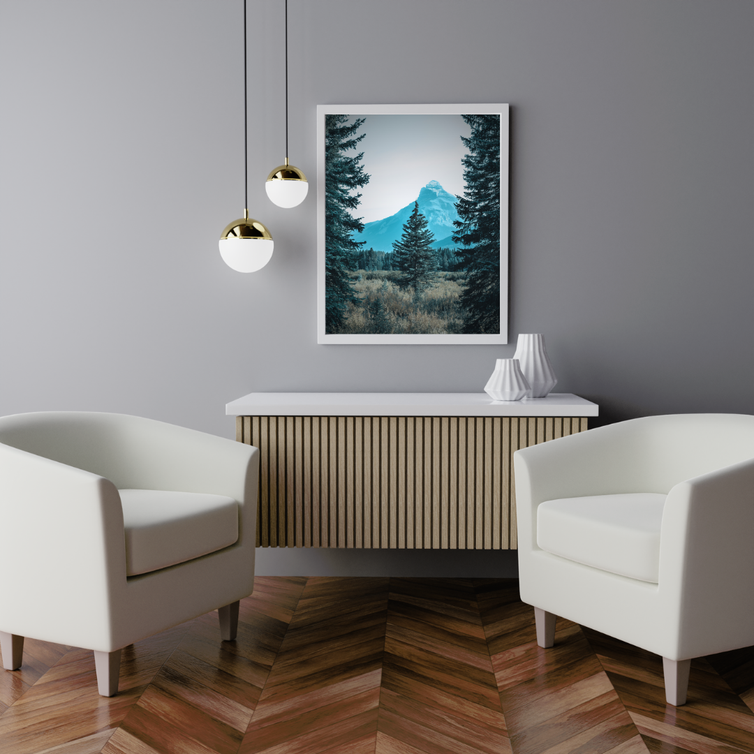 Evergreen Silence – Mountain Landscape Digital Wall Art - Image 4