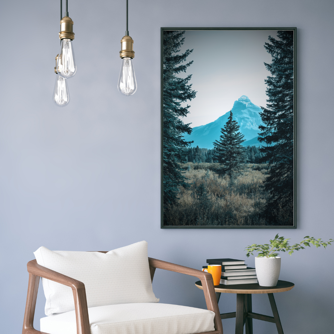Evergreen Silence – Mountain Landscape Digital Wall Art - Image 2