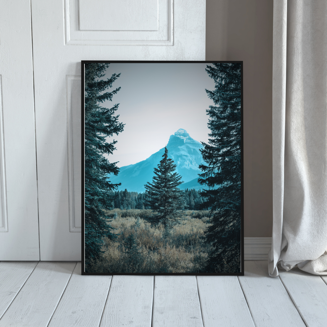Evergreen Silence – Mountain Landscape Digital Wall Art