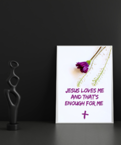 Alternative view of Jesus Loves Me – Christian Floral Wall Art Printable