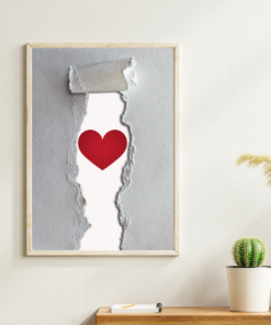 Alternative view of Torn Open Love – Minimalist Heart Digital Wall Art