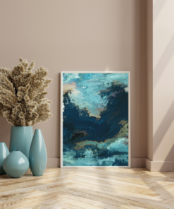 Alternative view of Painted Horizon – Abstract Ocean Sky Digital Wall Art Print