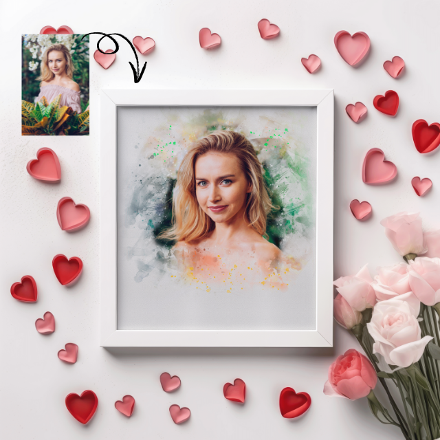 Custom Watercolor Portrait for your loved One – Personalized Anniversary Watercolor Art from Picture, Custom Valentine Gift (Digital Download)