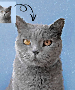 Customizable Pet Portrait from Photo with Realistic Oil Panting Effect –  Custom Oil Painting Pet Portrait,  Pet Gift for Pet Lovers (Digital Download)