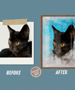 Alternative view of Custom Watercolor Pet Portrait from Photo –  Personalized Dog Cat Wall Art from Picture, Custom Pet Gift for Pet Lovers (Digital Download)