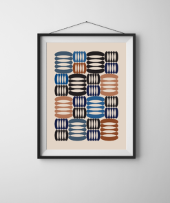 Mid-Century Modern Geometric Abstract Wall Art Print – Minimalist Retro Digital Poster