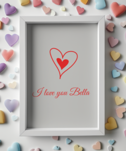 Customizable Romantic Wall Art Print –  Custom Heart Design (Digital Download)