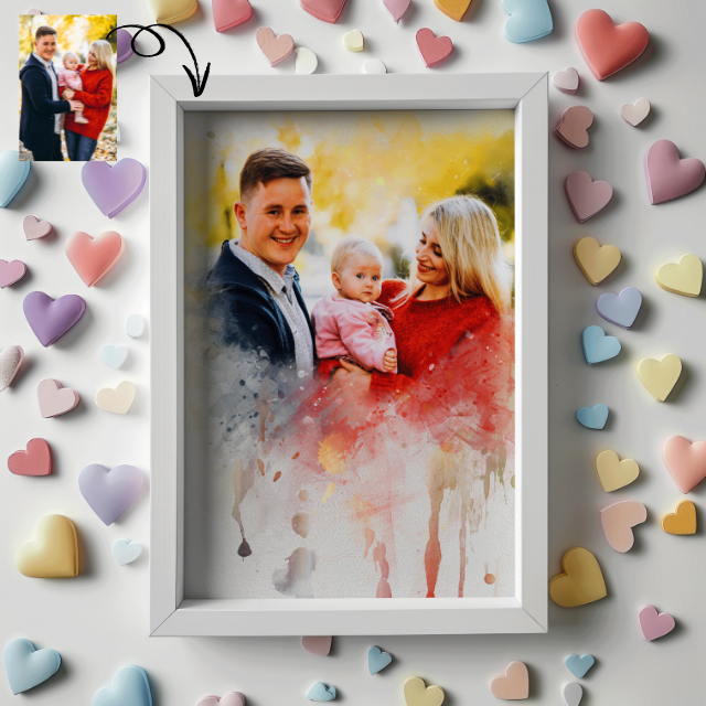 Custom Watercolor Portrait for your loved One – Personalized Anniversary Watercolor Art from Picture, Custom Valentine Gift (Digital Download) - Image 5