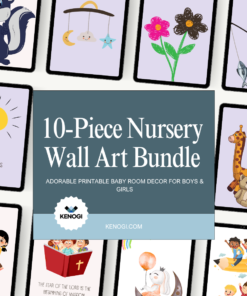 10-Piece Nursery Wall Art Bundle | Adorable Printable Baby Room Decor for Boys & Girls | Modern Nursery Prints Set